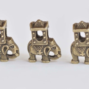 Antique Bronze Elephant Large Hole Beads 15x19mm Jewelry Making Supplies