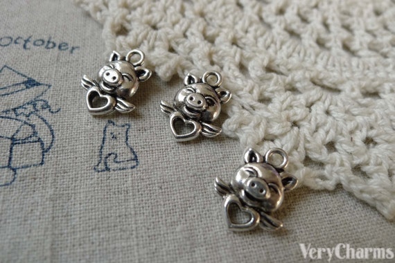 CZVIVIRY Sterling Silver Pig Charm Bead - 925 Silver Animal Charm For Bracelets, Pandora Compatible