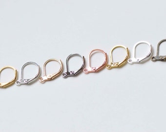 40 pcs Leverback Earwire Earring Findings 10x14mm Antique Bronze/Gunmetal Black/Gold/Rose Gold/Light Gold/Raw Brass/Platinum/Silver