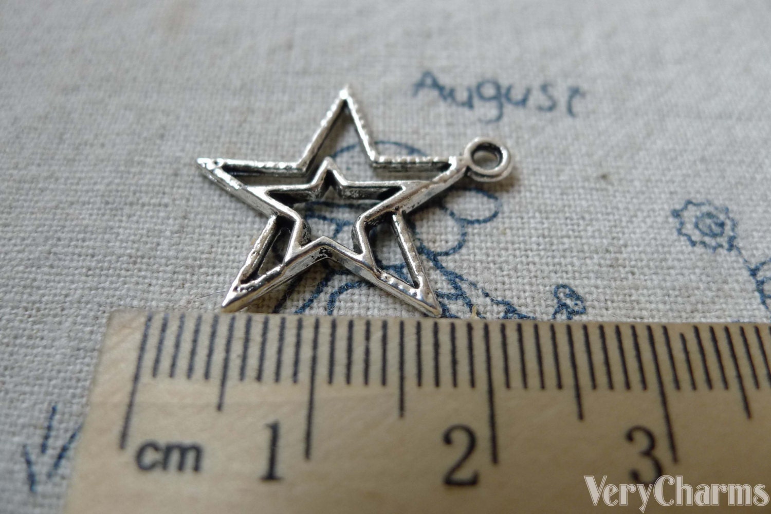 28/42pcs Tibetan Silver Hollow Double Star Charms Pendentif artisanat Making 21*23mm 