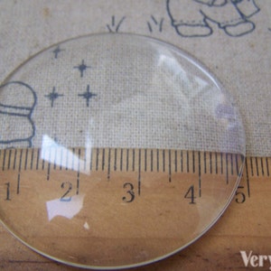 Large Glass Cabochon Crystal Clear Magnifying Dome Round Cameo 50mm 2 inches Set of 6 A5200 image 3