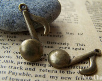 20 unids de bronce antiguo enorme música nota encantos 17x27mm A3662
