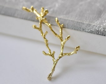 10 Pcs Antiqued Silver Coral Branches Charm – Alloy Pendant DIY Connector – Unbranded