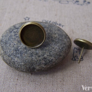 10 Stück antike Bronze Lünette 12 mm Ohrstecker Ohrring Beiträge A5031
