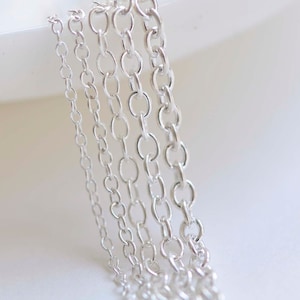 925 Sterling Silber polierte ovale Kette, verschiedene Größen