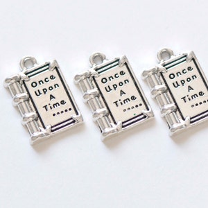 20 pcs Antique Silver Story Book Charms  12x18mm