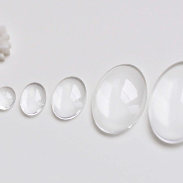 Crystal Glass Flat Back Oval Cabochon Cabs  8x10mm/10x14mm/13x18mm/18x25mm/22x30mm/25x35mm/30x40mm/48x61mm