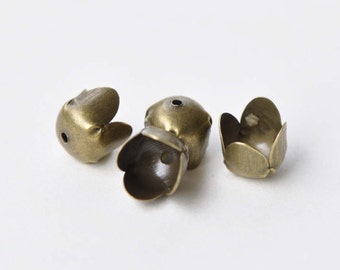 100 Stück Antike Bronze Quasten Perlenkappen 7x7mm A8777