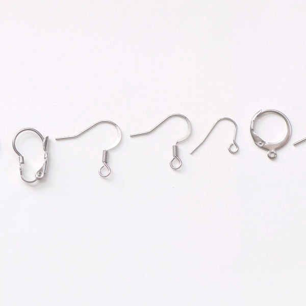 Stainless Leverback Earwire Kidney Earring Clasps Findings Supplies