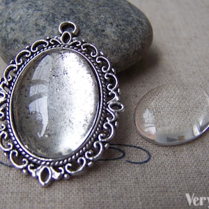 20 pcs Magnifying Clear Glass Dome Oval Cabochon Cabs Cover 18x25mm A2119