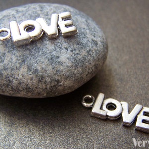 20 pcs of Antique Silver English Word Charms 7x17mm A3393