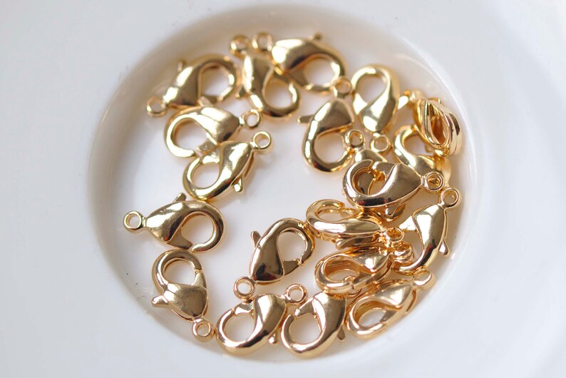 20 pcs Anti Tarnish 24K Gold Parrot Claw Lobster Clasps 10mm Etsy