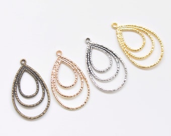 Filigraner Kronleuchter Ohrring Teardrop Anhänger Charms 20x33mm Antike Bronze / Antikes Silber / Glänzendes Gold / Hellgold 10er Set