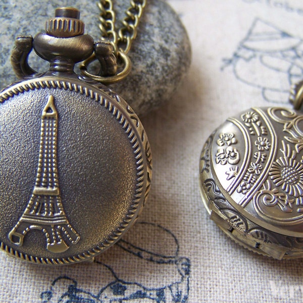 Eiffel Tower Pocket Watch 31x38mm Set of 1 A5732