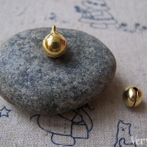 50 pcs of Gold Color Bells Jingle Bells Charms  8mm A5016