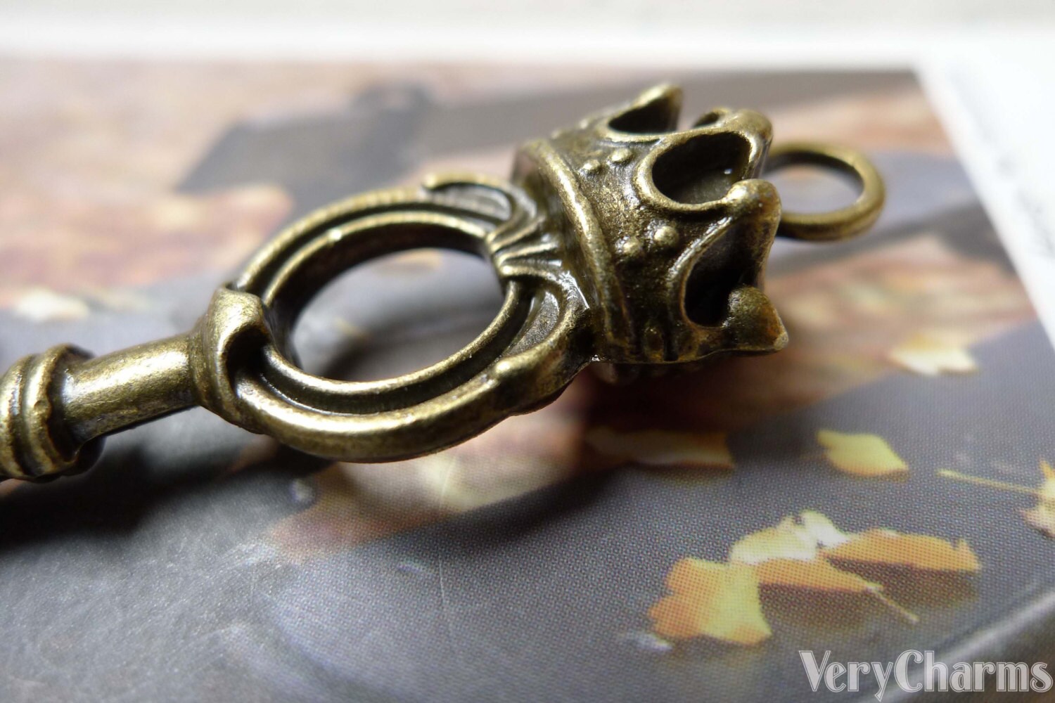 Filigree Key 10 Pcs of Antique Bronze Filigree Crown Key Pendants Charms 15x54mm ...