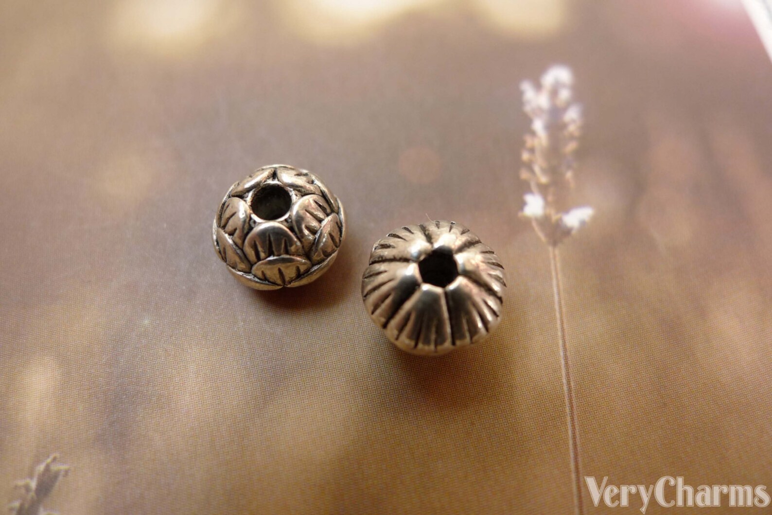 30 Pcs Antique Silver Round Lotus Flower Rondelle Beads 5x8mm A6236 - Etsy