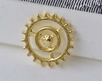 Gold Steampunk Gears Mechanical Watch Wheel Charms 18mm Set of 20 A7918