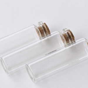 6 pcs Clear Glass Bottles Empty Vials Jars With Corks 22x75mm A8613