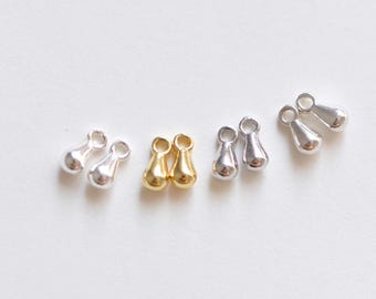 2 pcs 925 Sterling Silver Teardrop Charms Pendants  Silver/Platinum/Gold