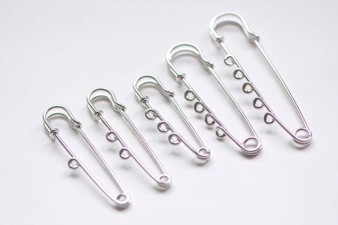 Platinum Dull Silver Kilt Pin Safety Pins Broochs One/two/three/four