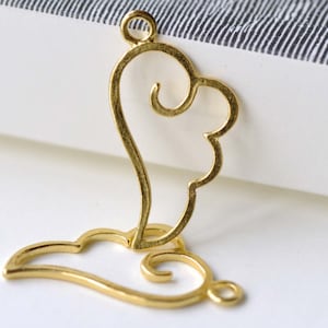 Gold Angel Wing Frame Charms 9x18mm Set of 20 A8085