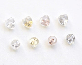 8 pcs 925 Sterling Silver Heart/Round Silicon Covered Butterfly Earring Backs Stoppers Silver/Gold/Rose Gold/Platinum