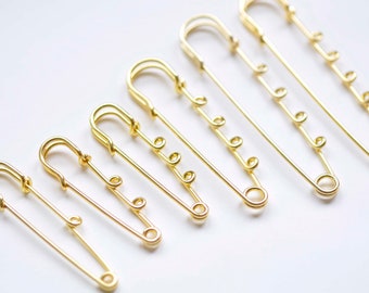 Épingles de sûreté dorées brillantes pour kilt, broches un/deux/trois/quatre/cinq boucles