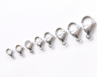 304 Stainless Steel Parrot Claw Lobster Clasps 9mm/10mm/11mm/12mm/13mm/15mm/17mm/19mm