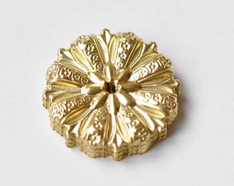 10 pcs Raw Brass Round Flower Stamping Embellishments 27.5mm A8965