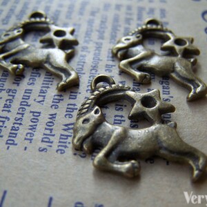10 pcs of Antique Bronze Capricorn The Sea Goat Constellation Charms 20x25mm A1813