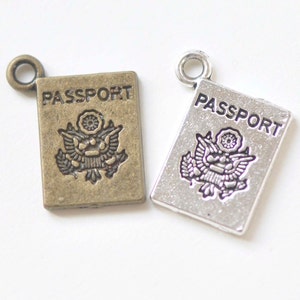 Antique Bronze/Silver Passport Connector Charms 11x15mm