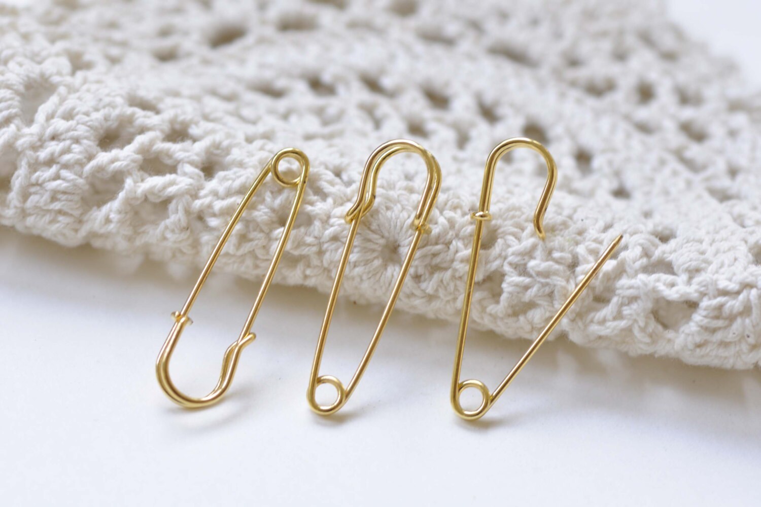 Plain Gold Kilt Safety Pins Broochs 10x35mm Set of 10 A8522 Etsy