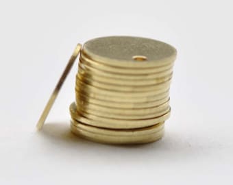 100 pcs of Raw Brass Flat Round Blank Disc Thick Charms 8mm A8560