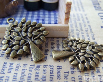 10 Stück antike Bronze üppigen Baum Charms Anhänger 24x29mm A435