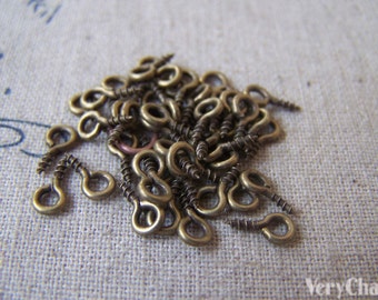 Mini Screw Eye Pins Antique Bronze Eye Hook Bail 4x8mm 19 gauge Set of 500 A2284