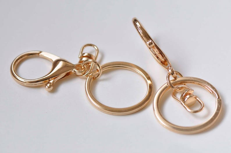 10 pcs Large Keychain Key Ring With Lobster Swivel Clasps for Adding Lanyards Charms Antique Bronze/Light Gold/Rhodium image 6