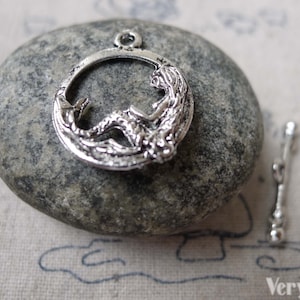 10 sets of Antique Silver Mermaid Toggle Clasps Closure  A6882