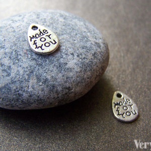 50 pcs de antique Silver Tear Drop Charms Double Sided 8x11mm A1299
