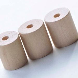 10 pcs Unfinished Natural Cylinder Wood Beads Findings  12x17mm A4359