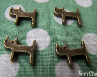 20 piezas de bronce antiguo gato perlas 10x13mm A642