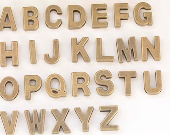 Antique Bronze  Alphabet Letter Tags Initial Beads A-Z  Size 11x14mm/14x19mm
