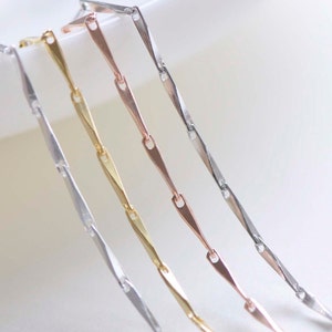 925 Sterling Silver Fancy Bar Rhombus Link Necklace Chain 18&quot; Silver/Platinum/Gold/Rose Gold