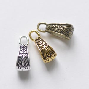 20 peças de pingentes de colar de flores antigas de bronze/prata/ouro 7 x 17 mm