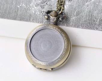 1 PC Antiguo Bronce En blanco bisel reloj de bolsillo Collar Match 1 pulgada (25 mm) Cabujón A8638