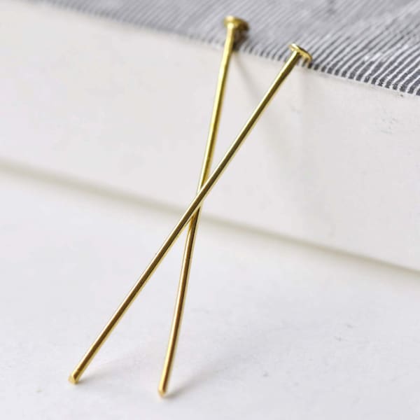 200 pcs Gold Tone Iron Standard Headpins (Aprox 21G Wire)