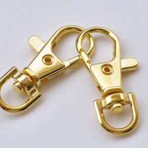 6 pcs Shiny Gold Lobster Swivel Clasps 14x38mm A8551