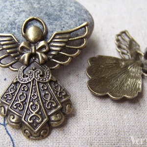 10 pcs of Antique Bronze Lovely Angel Charms Pendants 24x38mm A1595