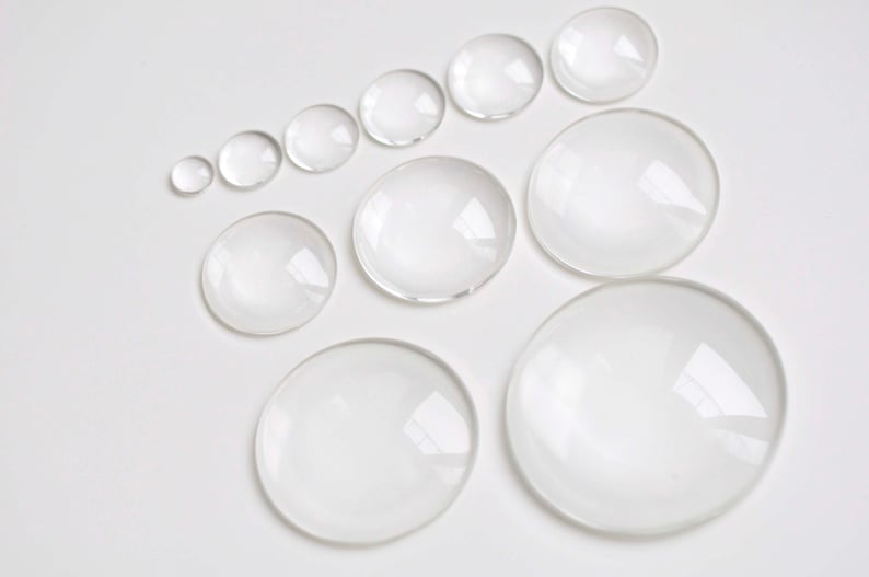 Crystal Glass Flat Back Low Round Cabochon Cabs 4mm/6mm/8mm/10mm/12mm/14mm/15mm/16mm/18mm/20mm/25mm/30mm/40mm/50mm/58mm/60mm zdjęcie 5