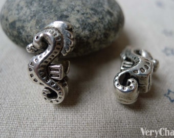 10 pcs Antique Silver Seahorse Beads 11x20mm Double Sided A5833
